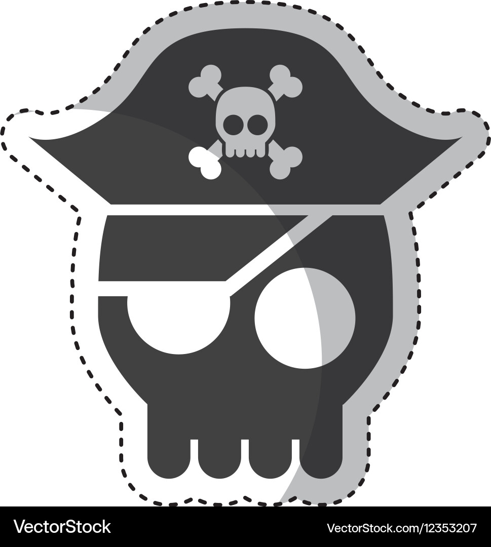 Hacker skull alert isolated icon Vector Image