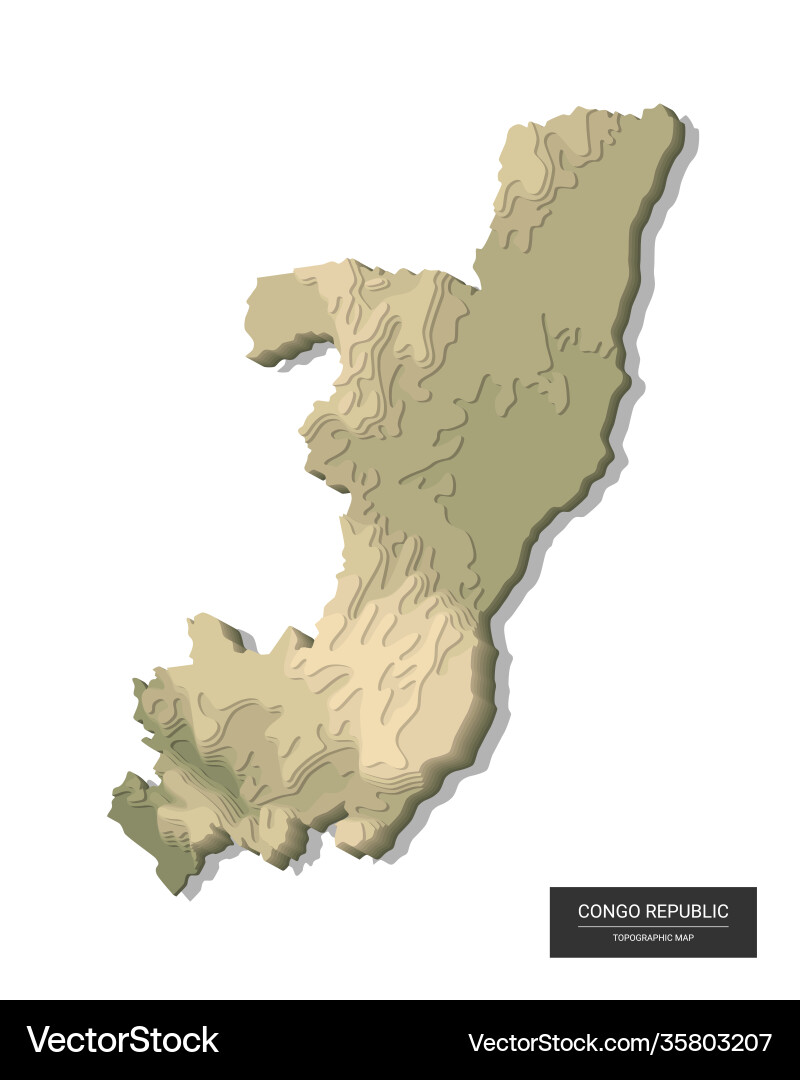Kongo-Republikkarte - 3d digitale Höhenlage Kongo-Republikkarte - 3d digitale Höhenlage vektorbild