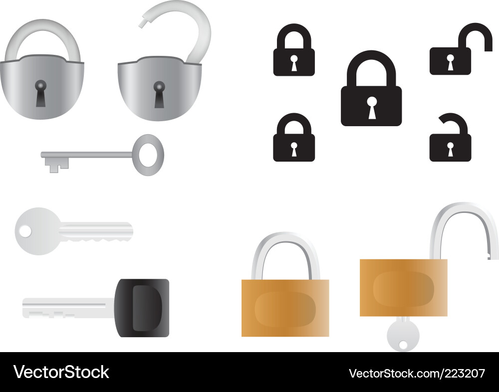 Lock and Key Collection vector image