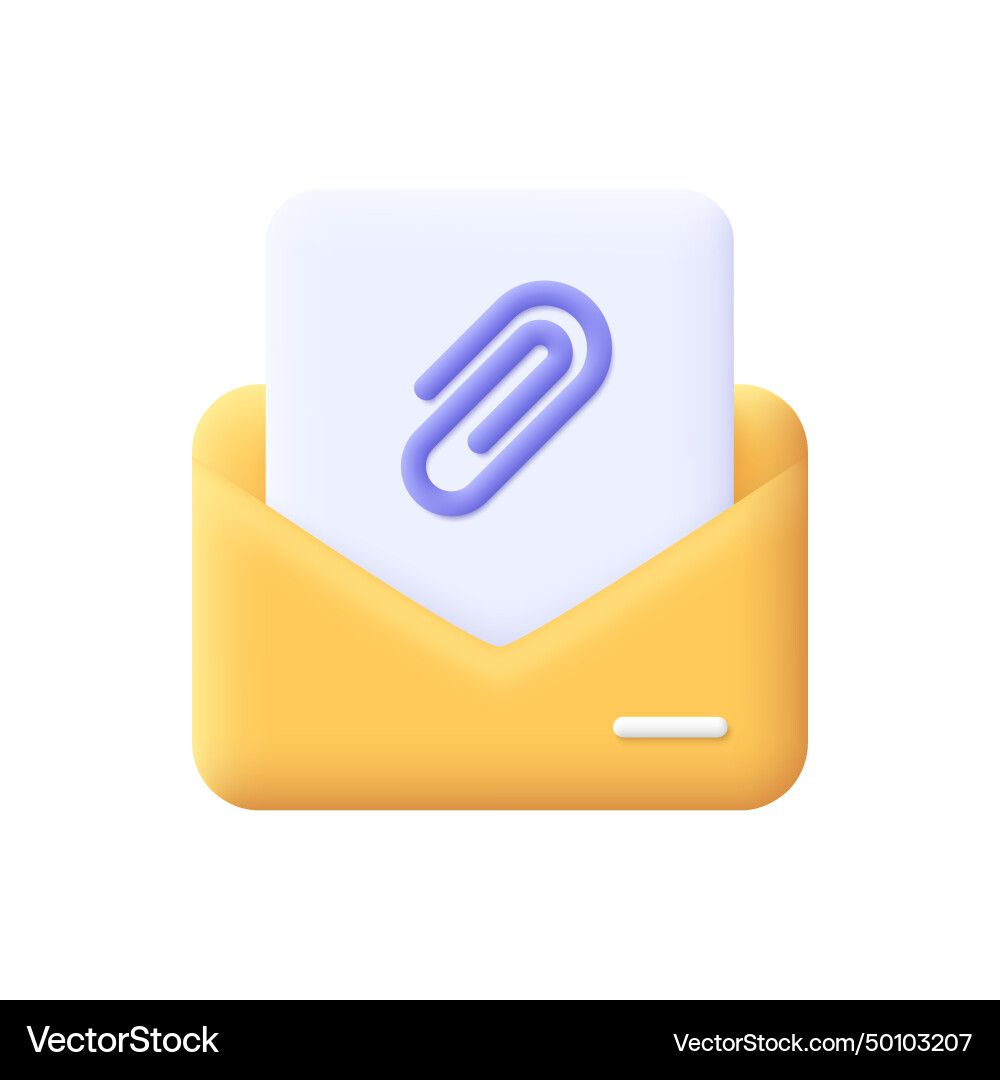 Open Envelope with Document vector image