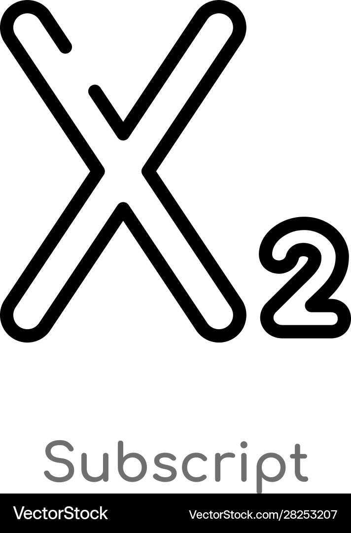 Outline subscript icon isolated black simple line vector image
