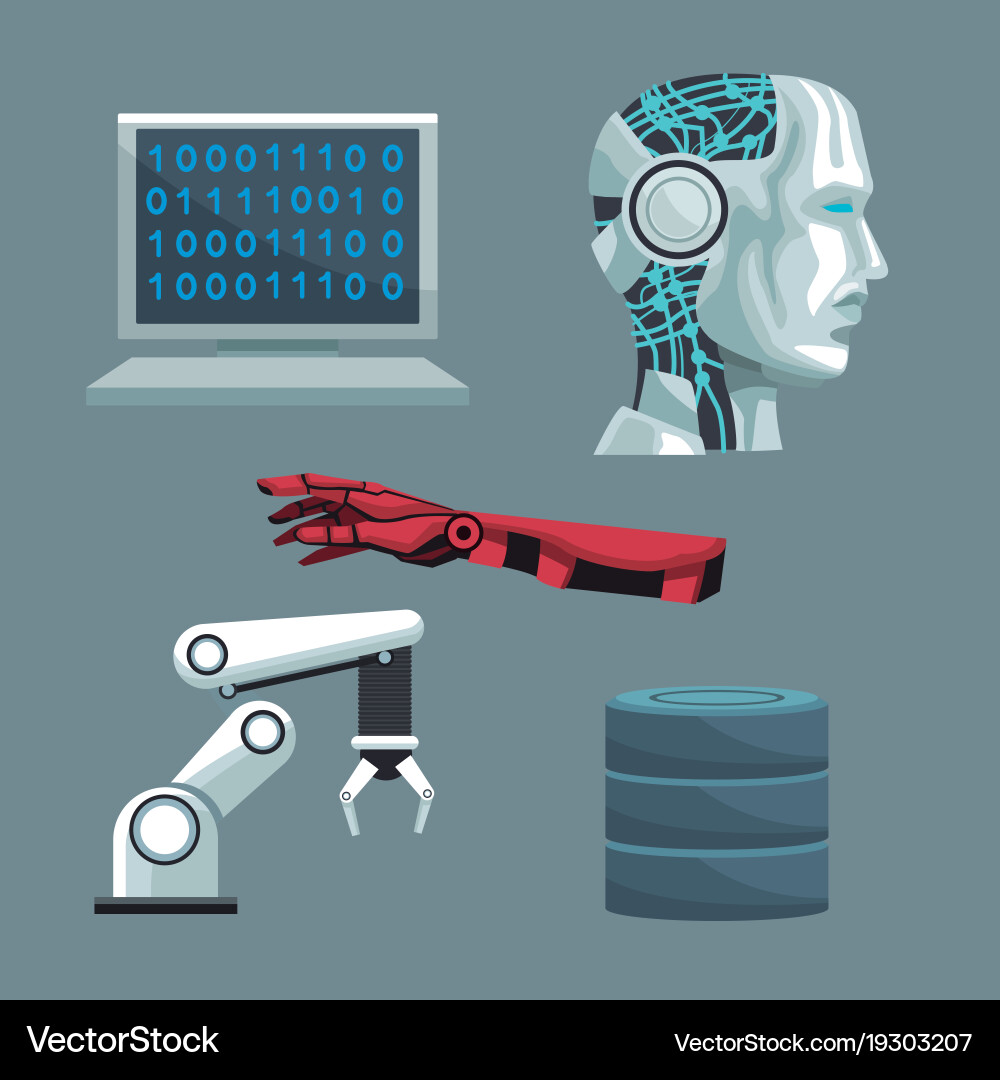 Robot artificial intelligence vector image