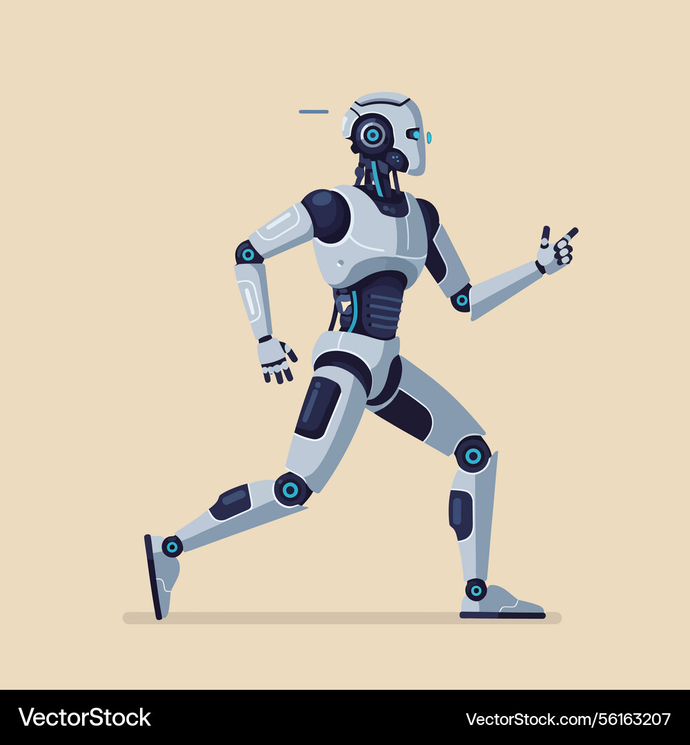 Robotic humanoid figure in a dynamic pose Robotic humanoid figure in a dynamic pose Vector Image