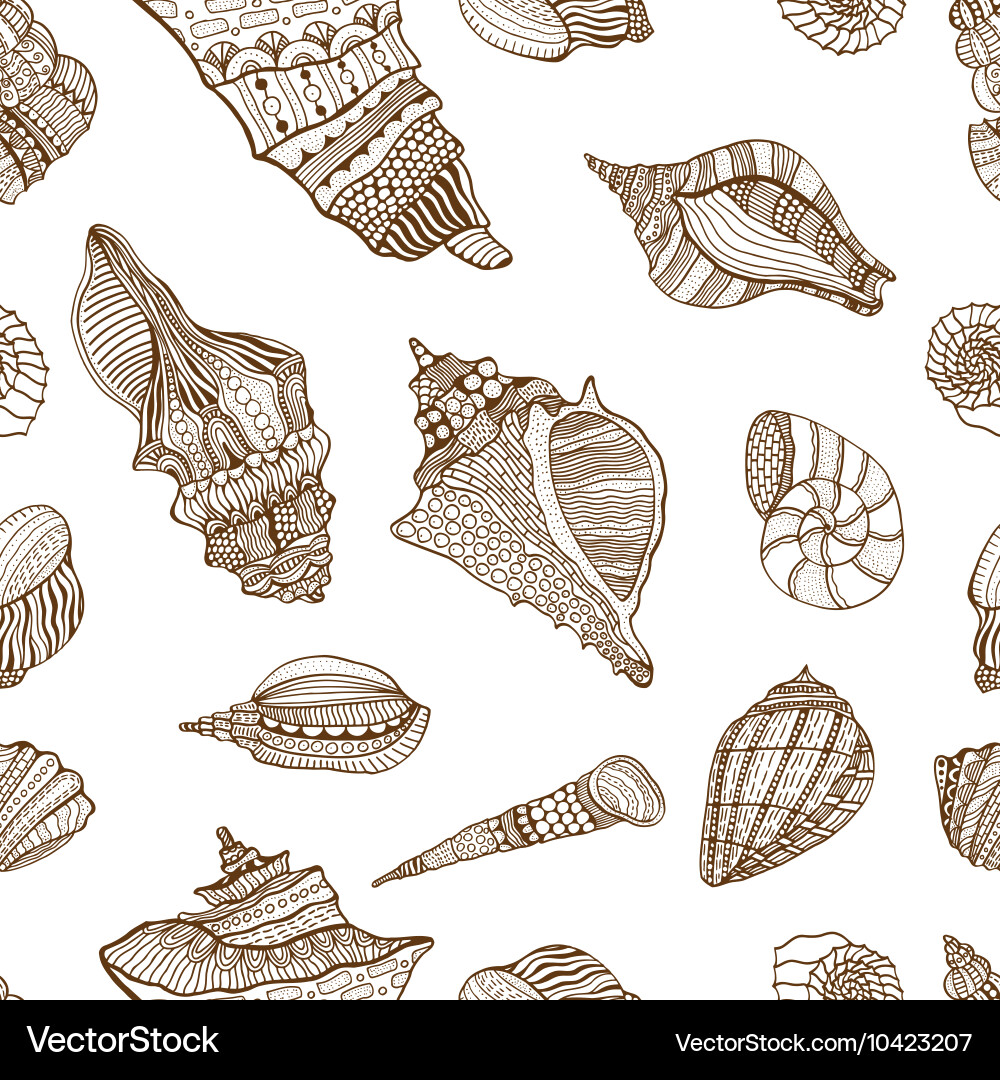 Sea shell pattern background vector image