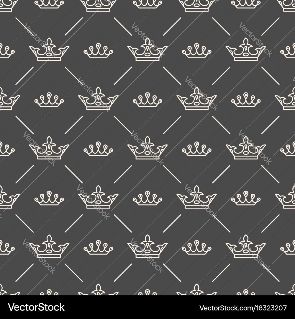 Seamless pattern with crown symbol vector image