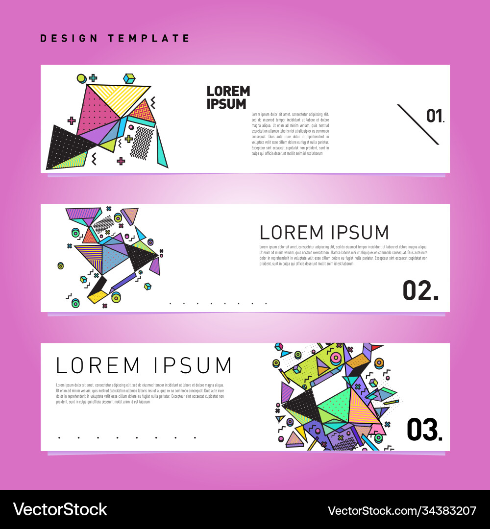 Set abstract banner web design template retro Set abstract banner web design template retro Vector Image