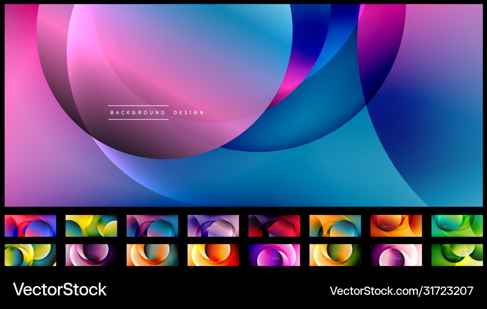 Set fluid gradient circle shape geometric Set fluid gradient circle shape geometric vector image