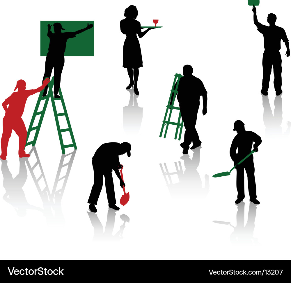 Tradespeople Silhouettes vector image