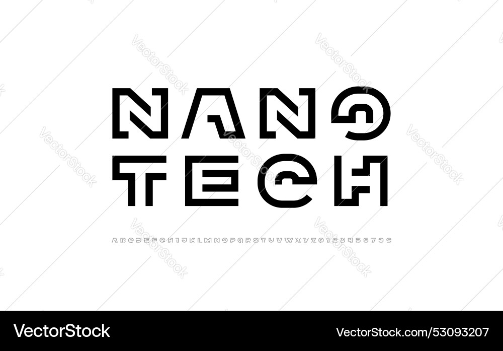 Trendy font alphabet from segment line Trendy font alphabet from segment line vector image