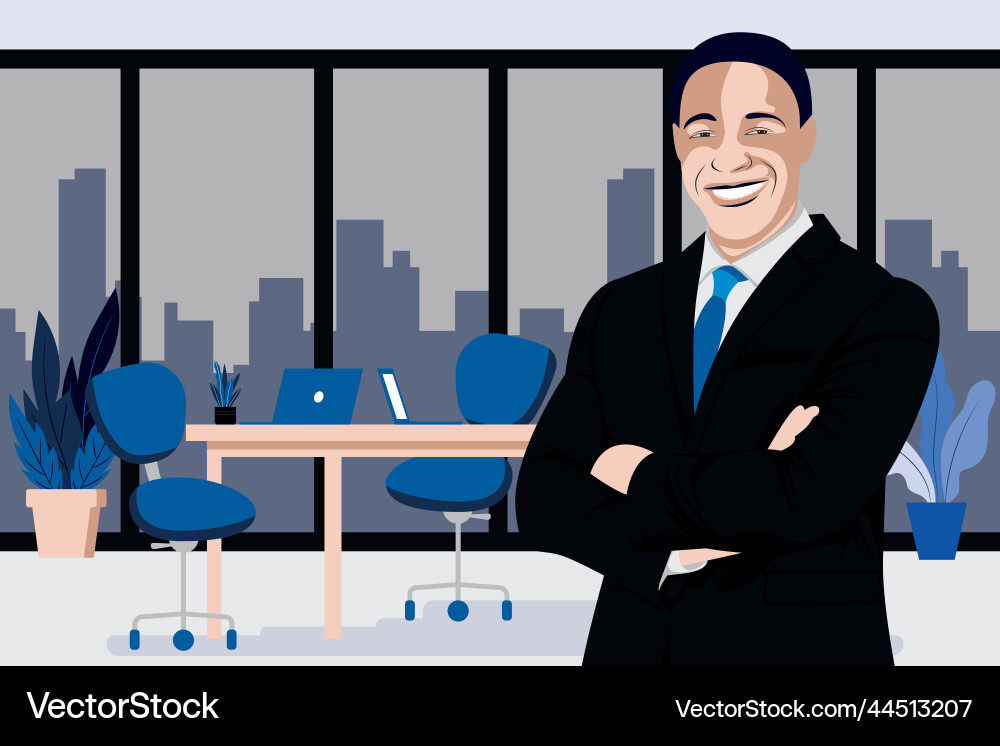 White executive wearing black suite and necktie White executive wearing black suite and necktie vector image