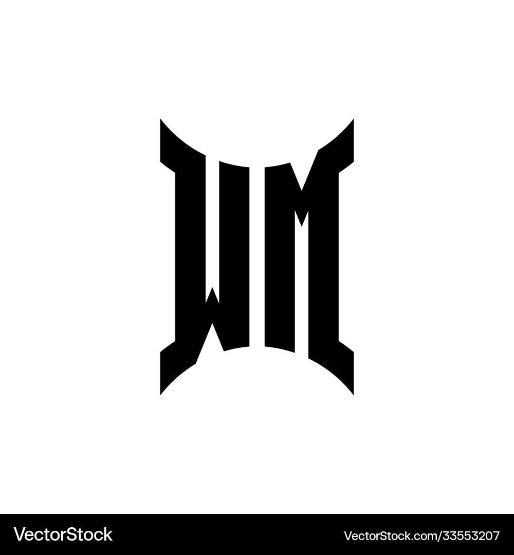 Wm monogram logo with curved side Wm monogram logo with curved side Vector Image