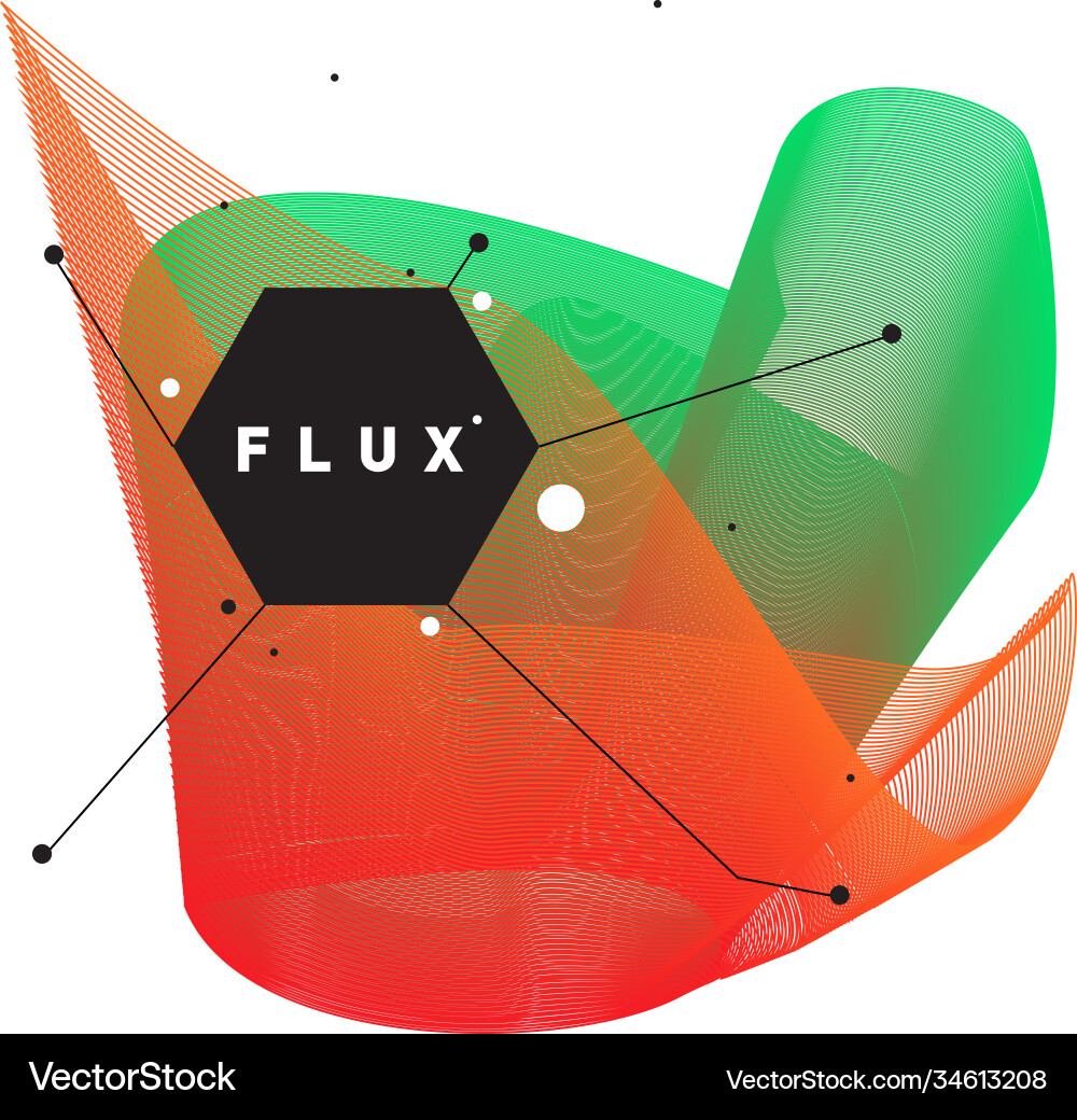 3d colorful wave background dynamic flux effect Vector Image