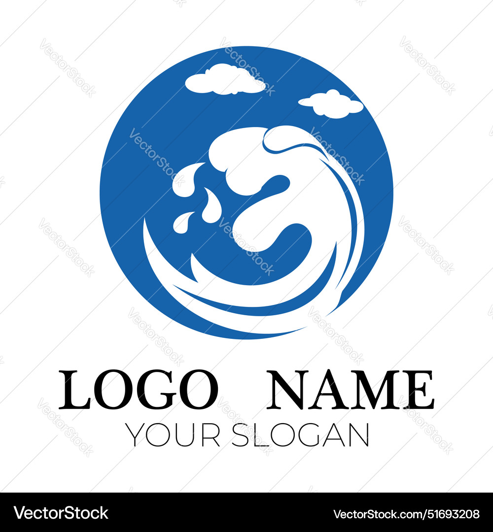 Abstract circle shape waves logo Royalty Free Vector Image