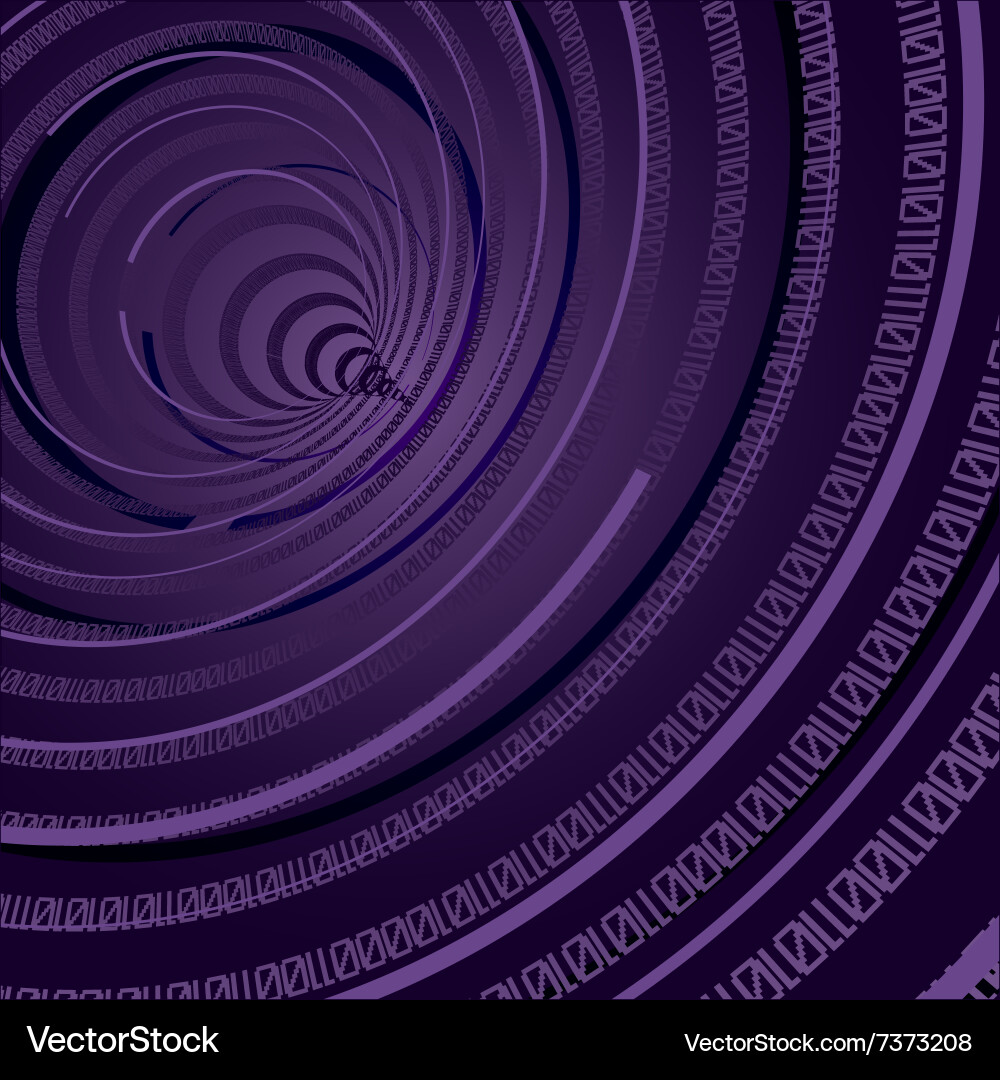 Abstract technology theme binary circle background vector image