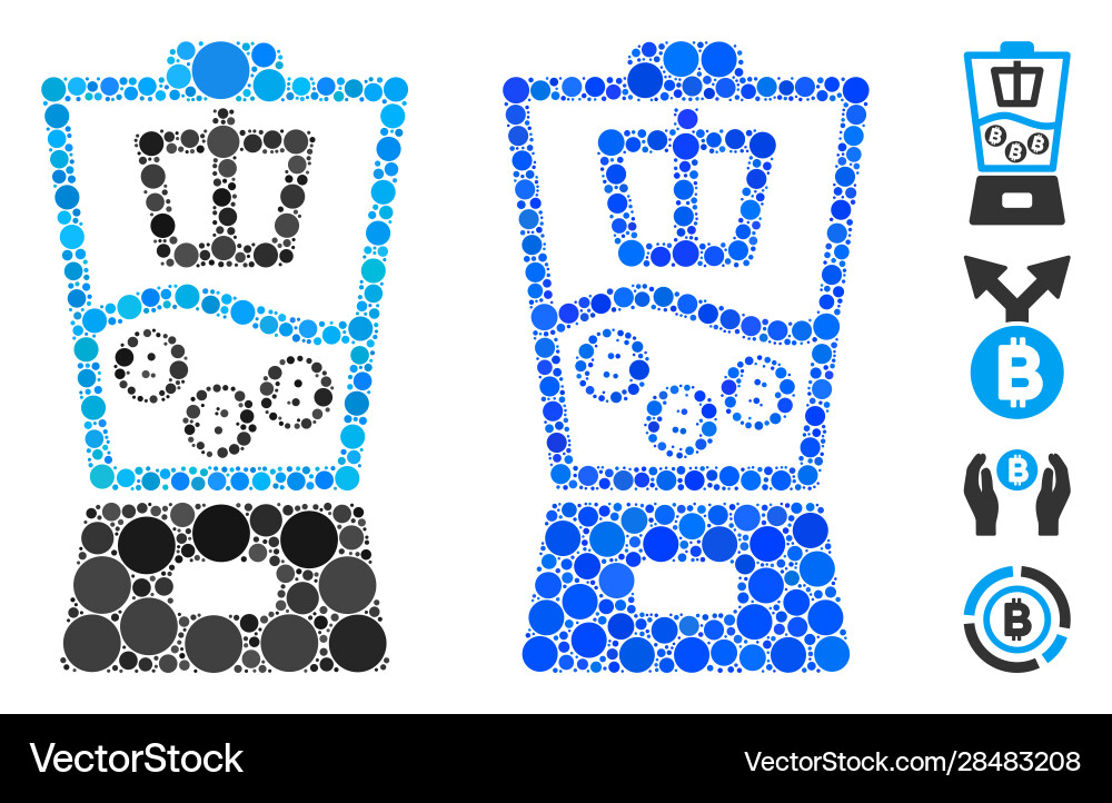 Bitcoin mixer composition icon round dots Bitcoin mixer composition icon round dots vector image