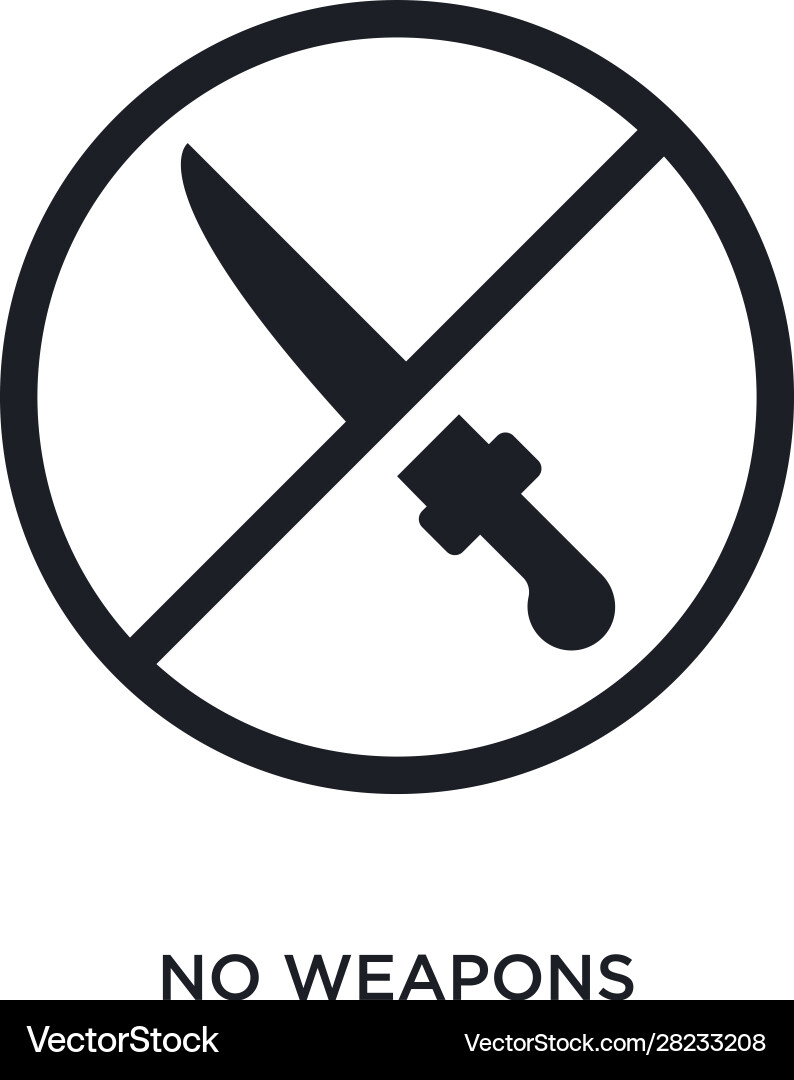 Black no weapons isolated icon simple element Black no weapons isolated icon simple element vector image