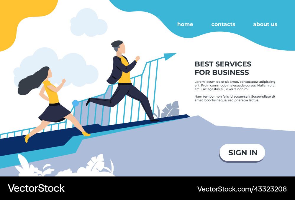 Business landing page website interface template Vector Image
