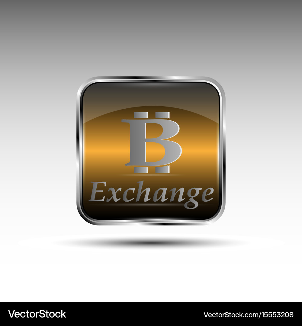 Button with bitcoin symbol vector image