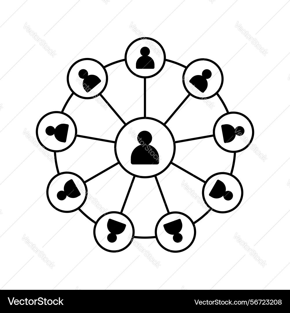 Central hub for network connection teamwork Central hub for network connection teamwork vector image