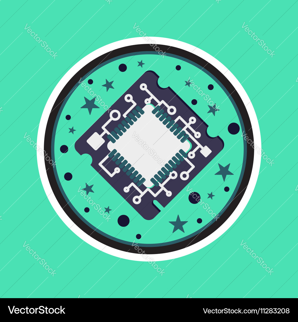 Computer processor chip vector image