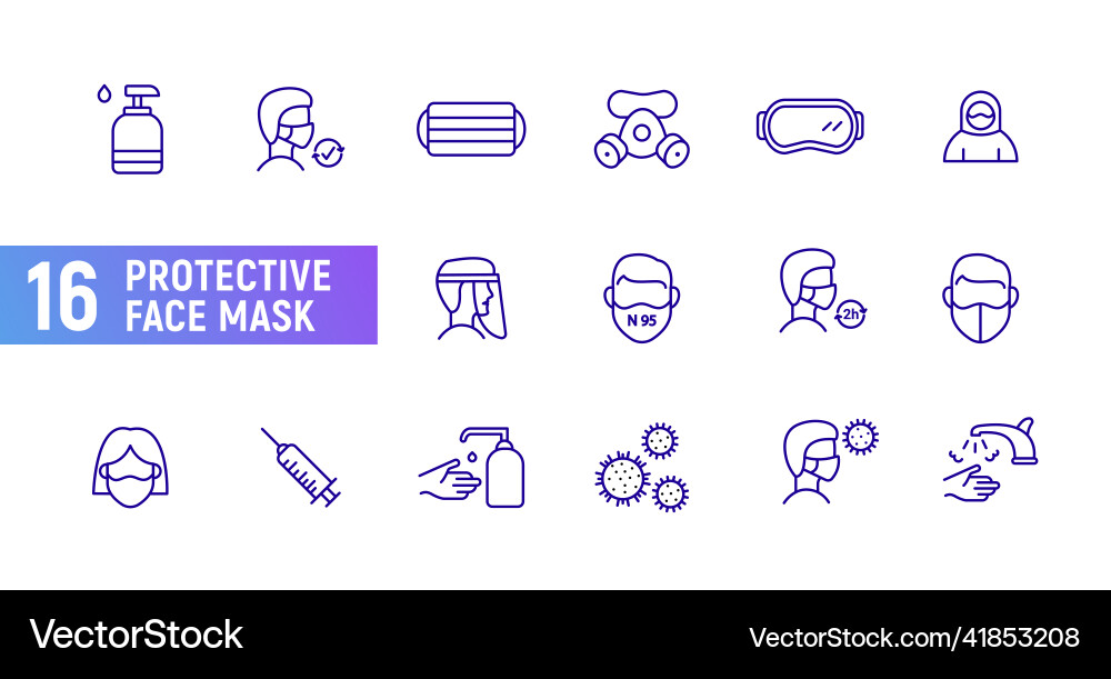 Covid19 corona mask Sicherheitslinie Symbol coronavirus Covid19 corona mask Sicherheitslinie Symbol coronavirus vektorbild
