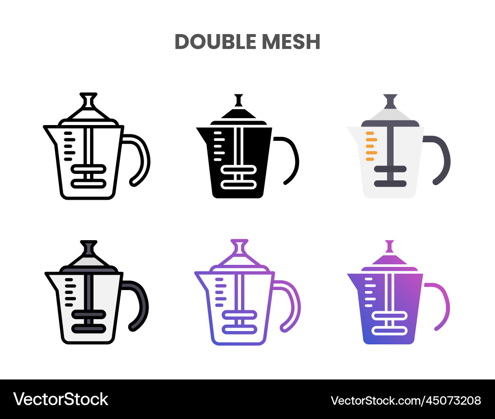 Double mesh frother icons set different styles Double mesh frother icons set different styles Vector Image