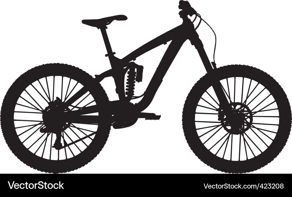 Downhill Mountain Bike Silhouette vector image
