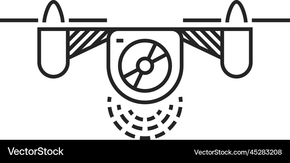 Drone linear icon remote control flying device Drone linear icon remote control flying device vector image