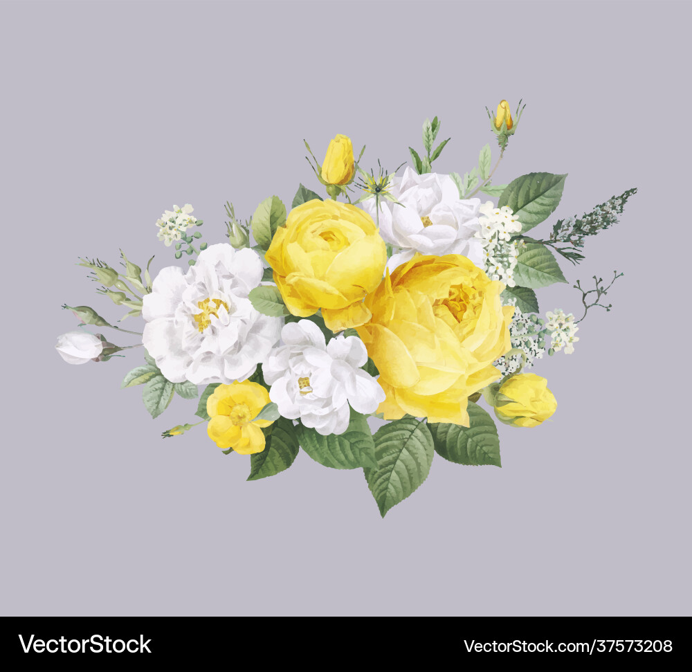 Elegant Floral Roses Background Vector Image