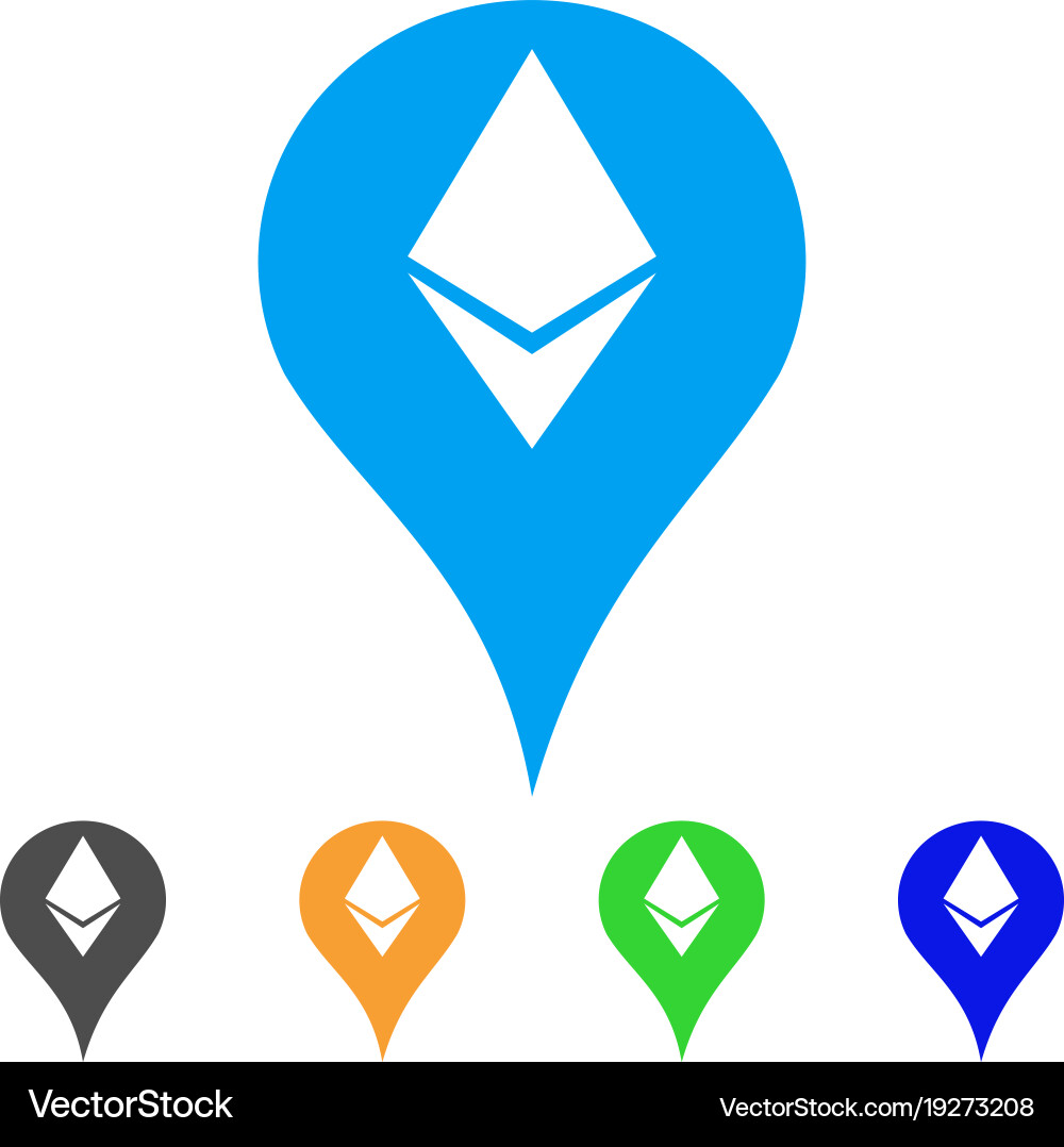 Ethereum map marker icon vector image