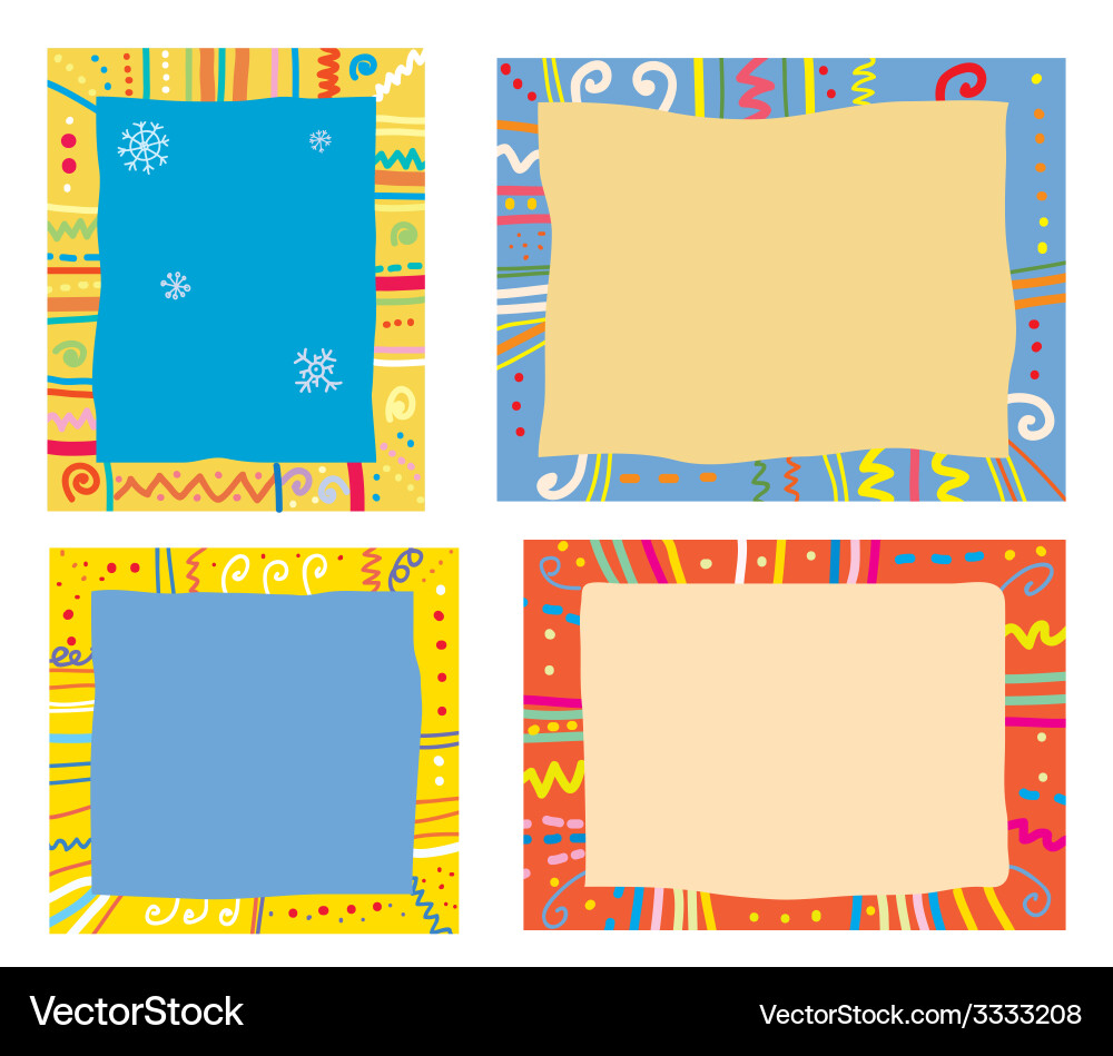 Holidays frames with pattern snowflakes Vector Image