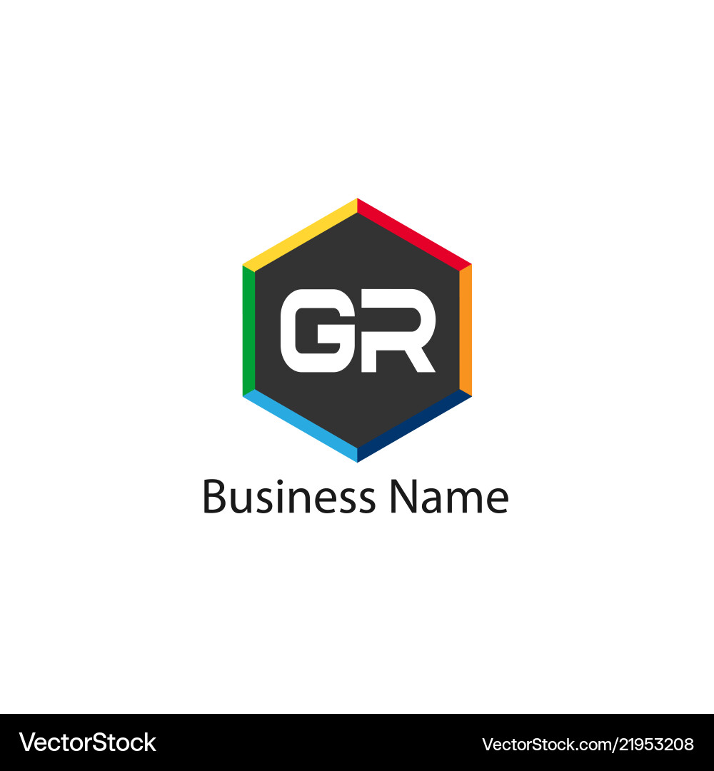 Initial letter gr logo template design Initial letter gr logo template design vector image