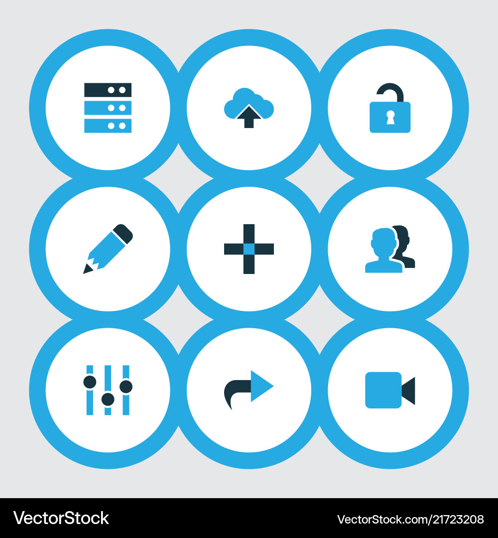 Interface icons colored set with add unlock edit Interface icons colored set with add unlock edit vector image