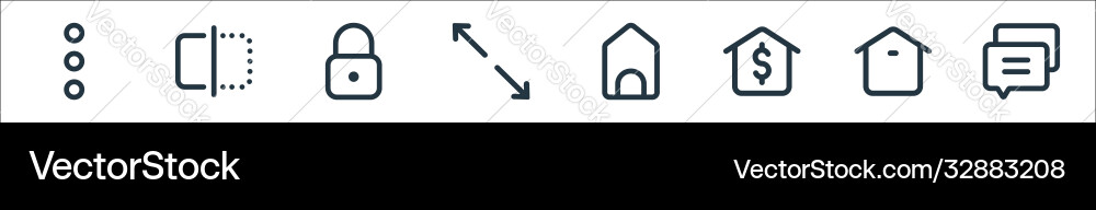 Interface line icons linear set quality vector image