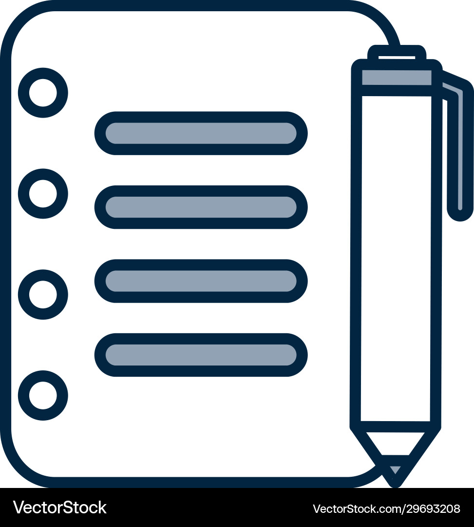Isolated data document and pen half line Isolated data document and pen half line Vector Image
