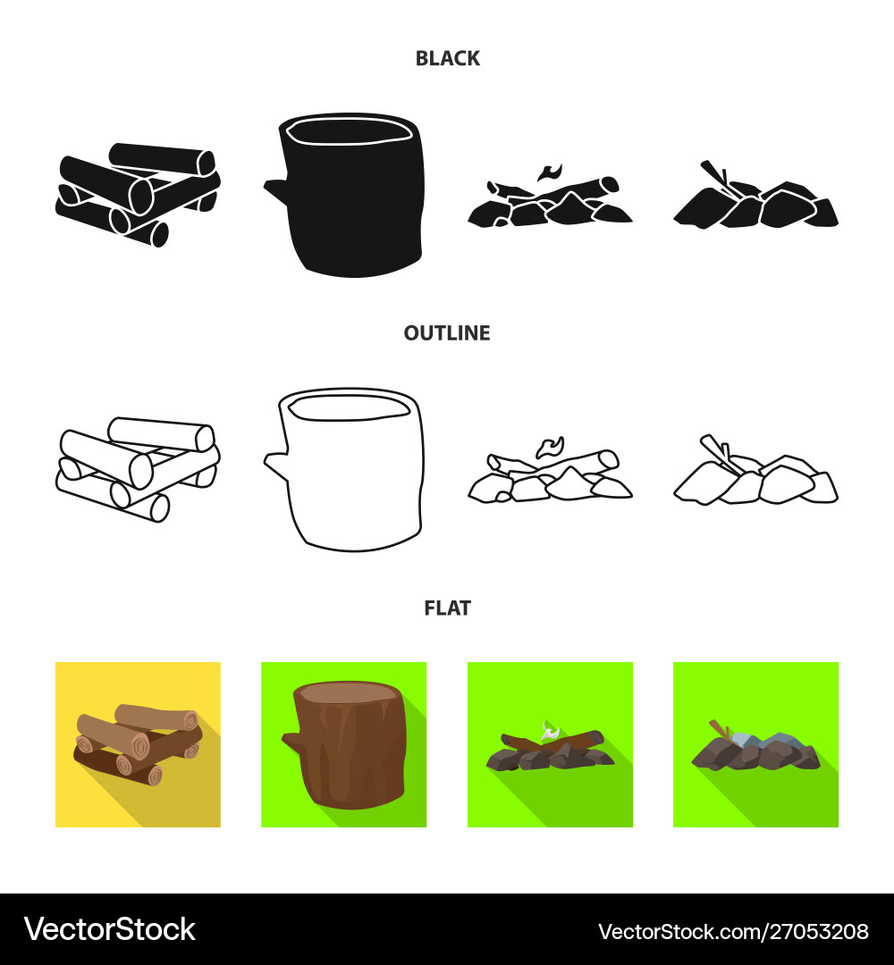 Isolated object material and logging symbol Vector Image