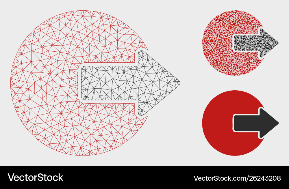 Logout mesh 2d model and triangle mosaic Logout mesh 2d model and triangle mosaic vector image