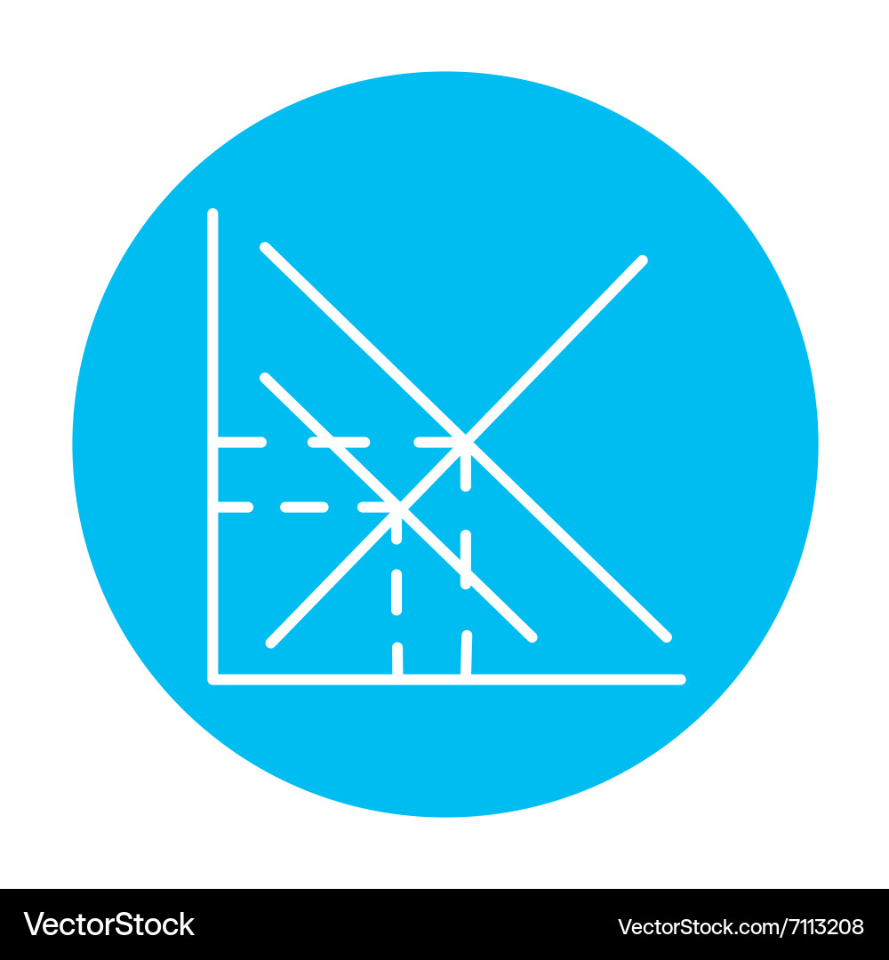 Mathematical graph line icon vector image