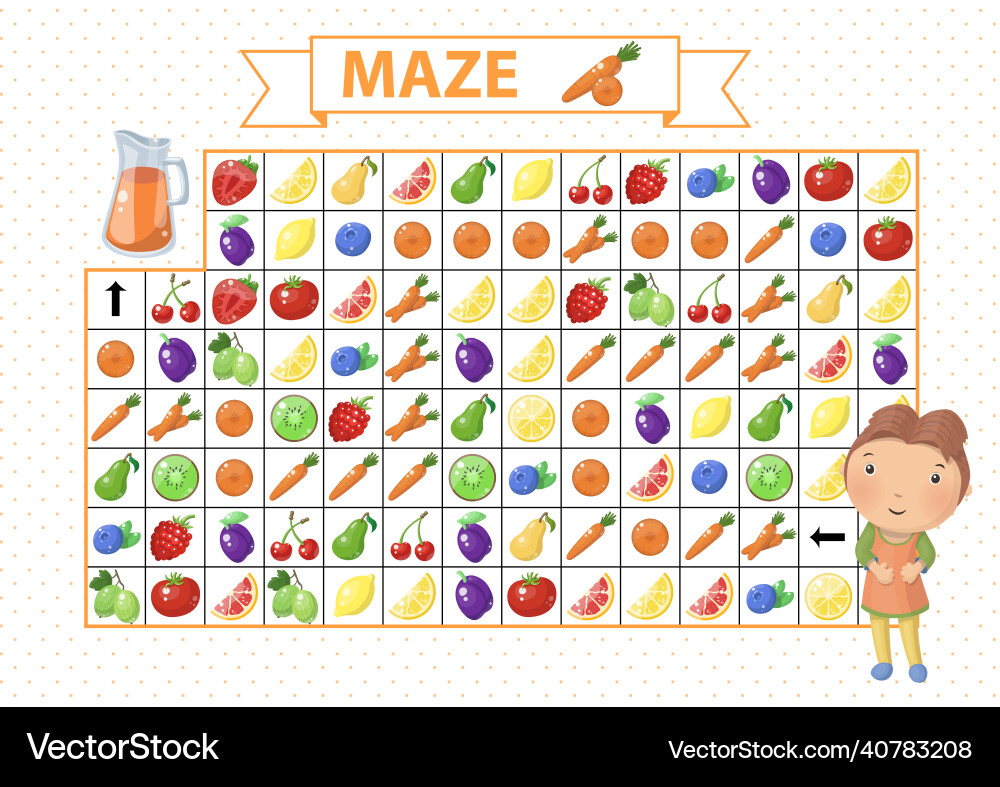 Maze game for children find the correct path Vector Image