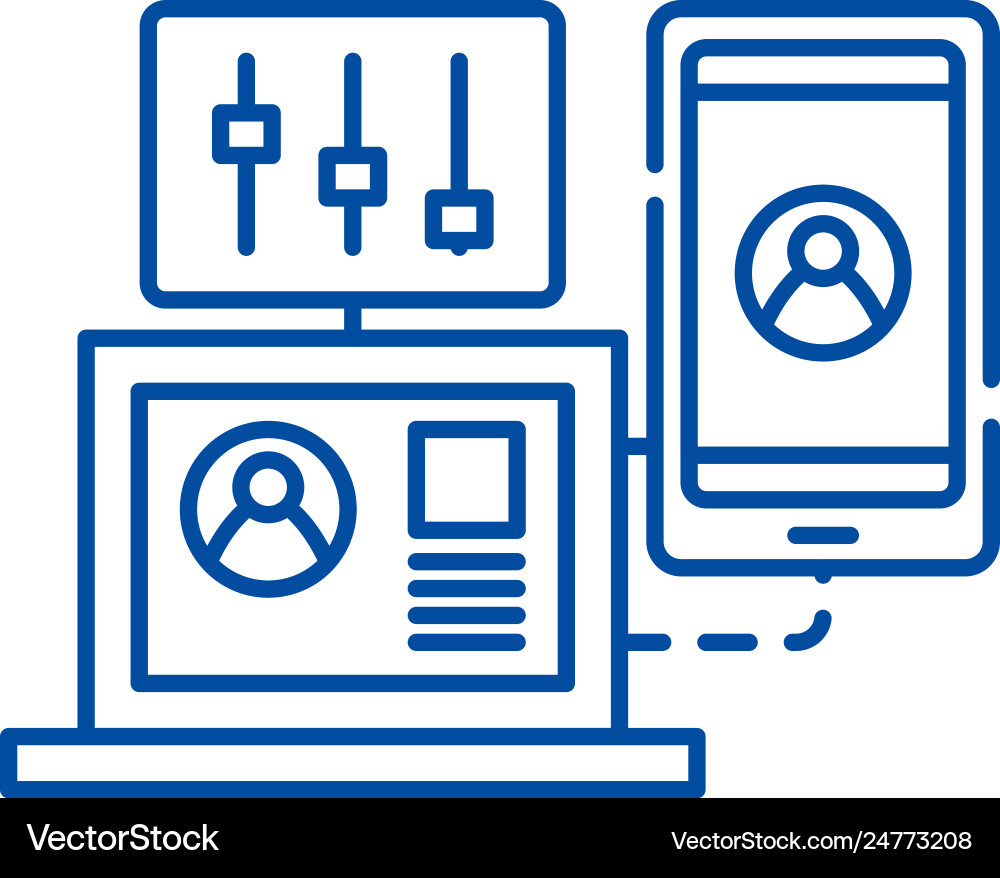 Performance management line icon concept Performance management line icon concept vector image