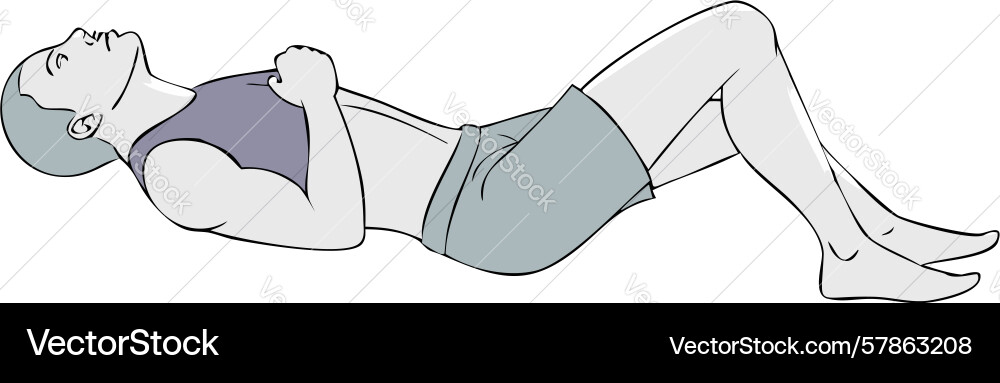 Person doing crunch exercise design generative ai Vector Image