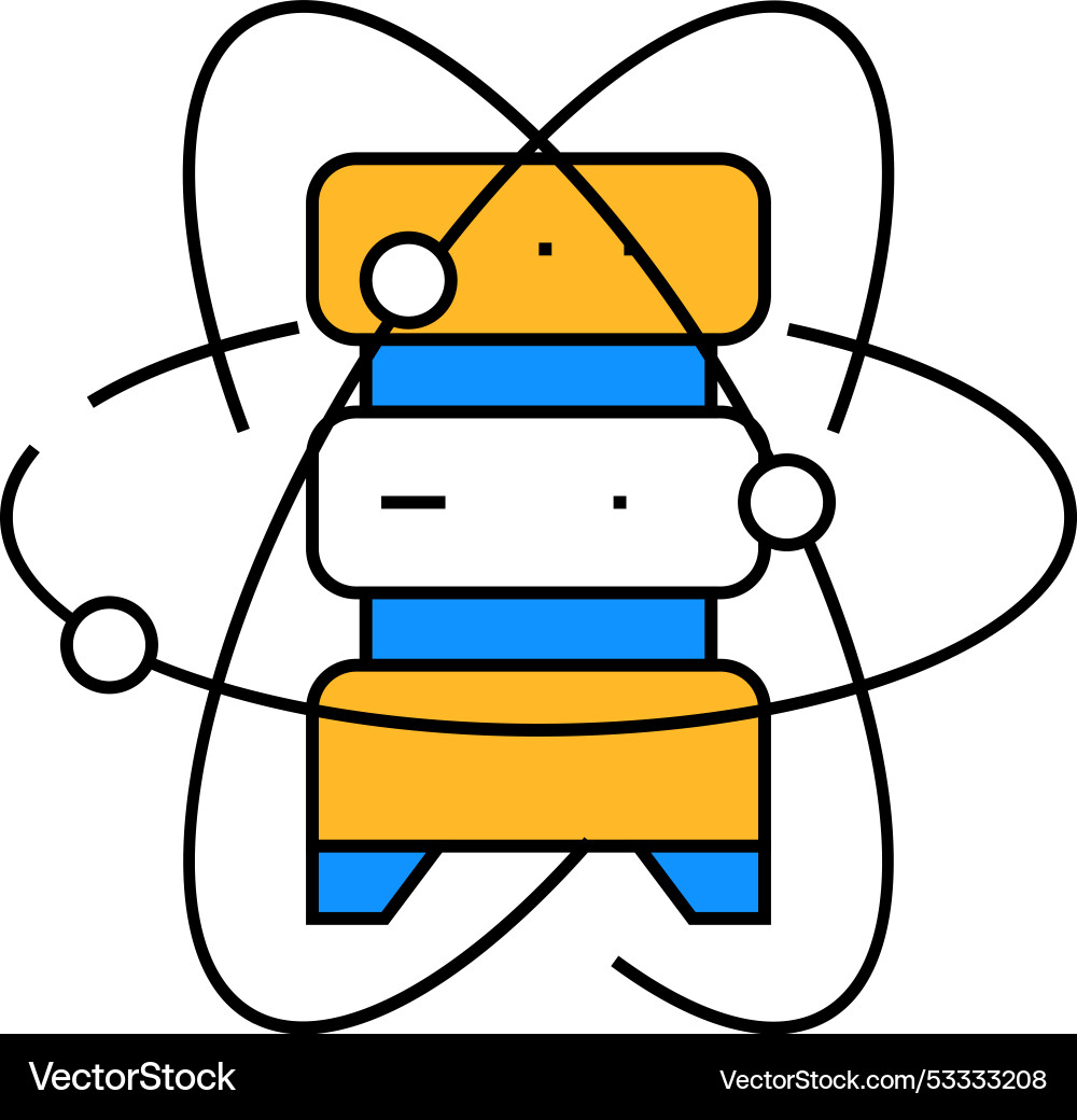 Quantum Computer Daten Server Symbol Farbe Quantum Computer Daten Server Symbol Farbe Vektorbild