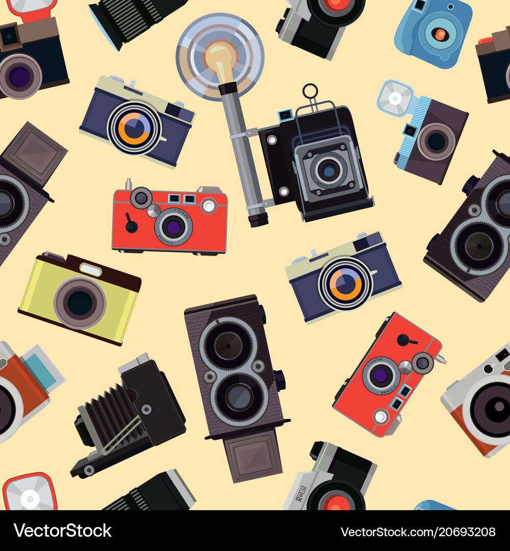 Retro Camera Pattern vector image