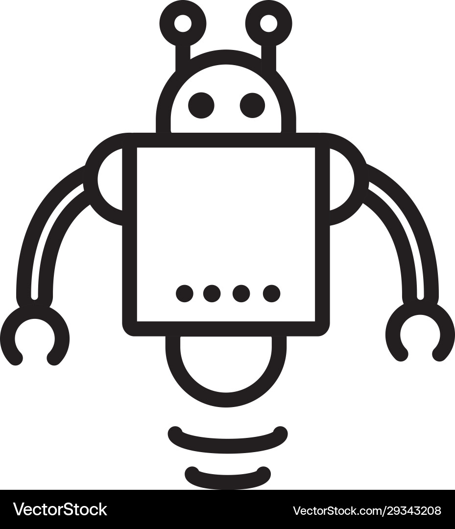 Robot antennas technology character artificial vector image