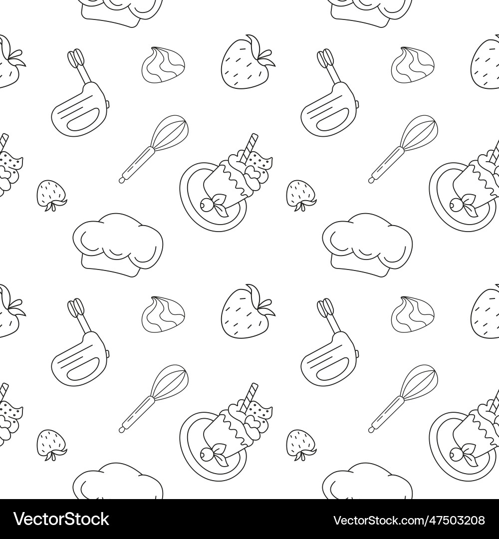 Seamless pattern confectioner in doodle style Vector Image