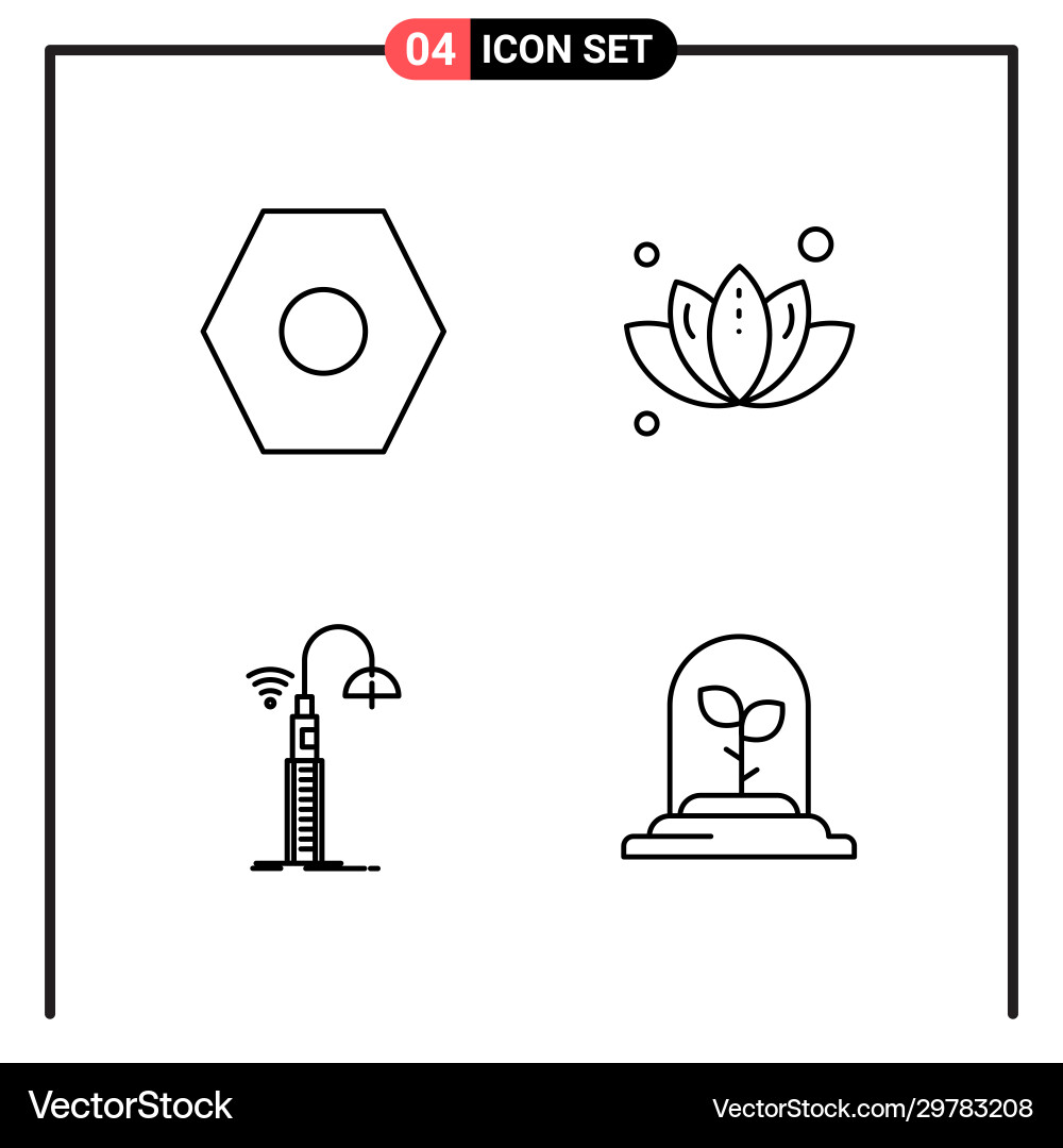 Set 4 line style icons for web and mobile Set 4 line style icons for web and mobile Vector Image