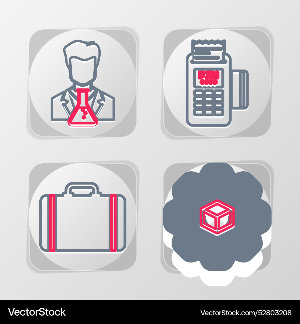 Set line product development suitcase for travel Vector Image