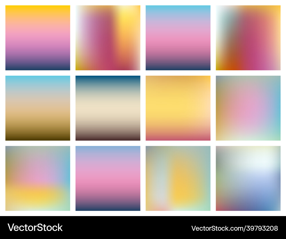 Set of gradient blur backgrounds Vector Image
