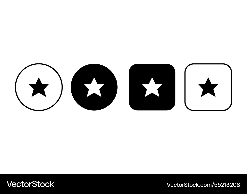 Set of star icons simple buttons collection Set of star icons simple buttons collection vector image