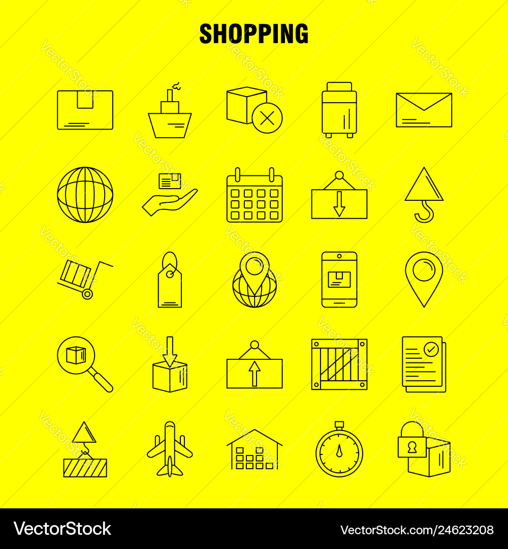 Shopping line icon for web print and mobile uxui vector image
